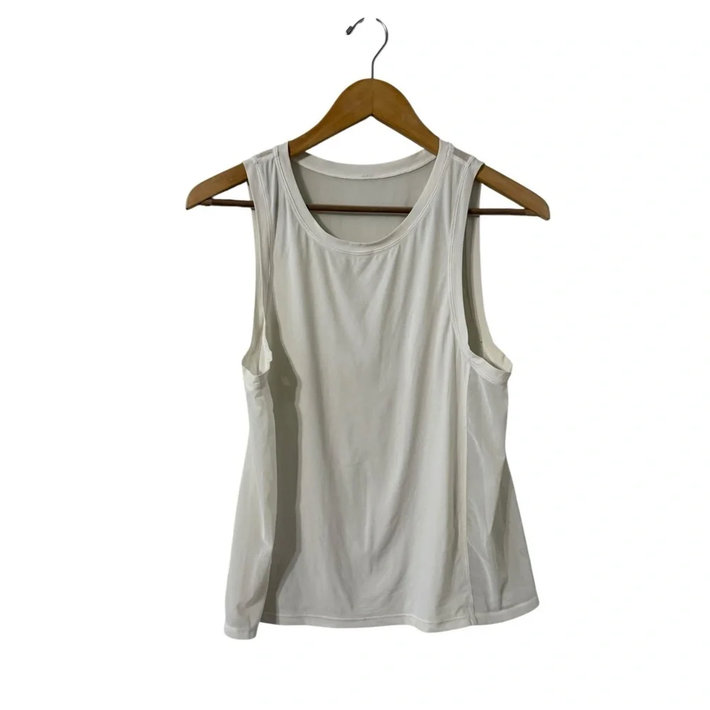 LULULEMON Sole Training White Sheer Mesh Sleeveless Tank Top